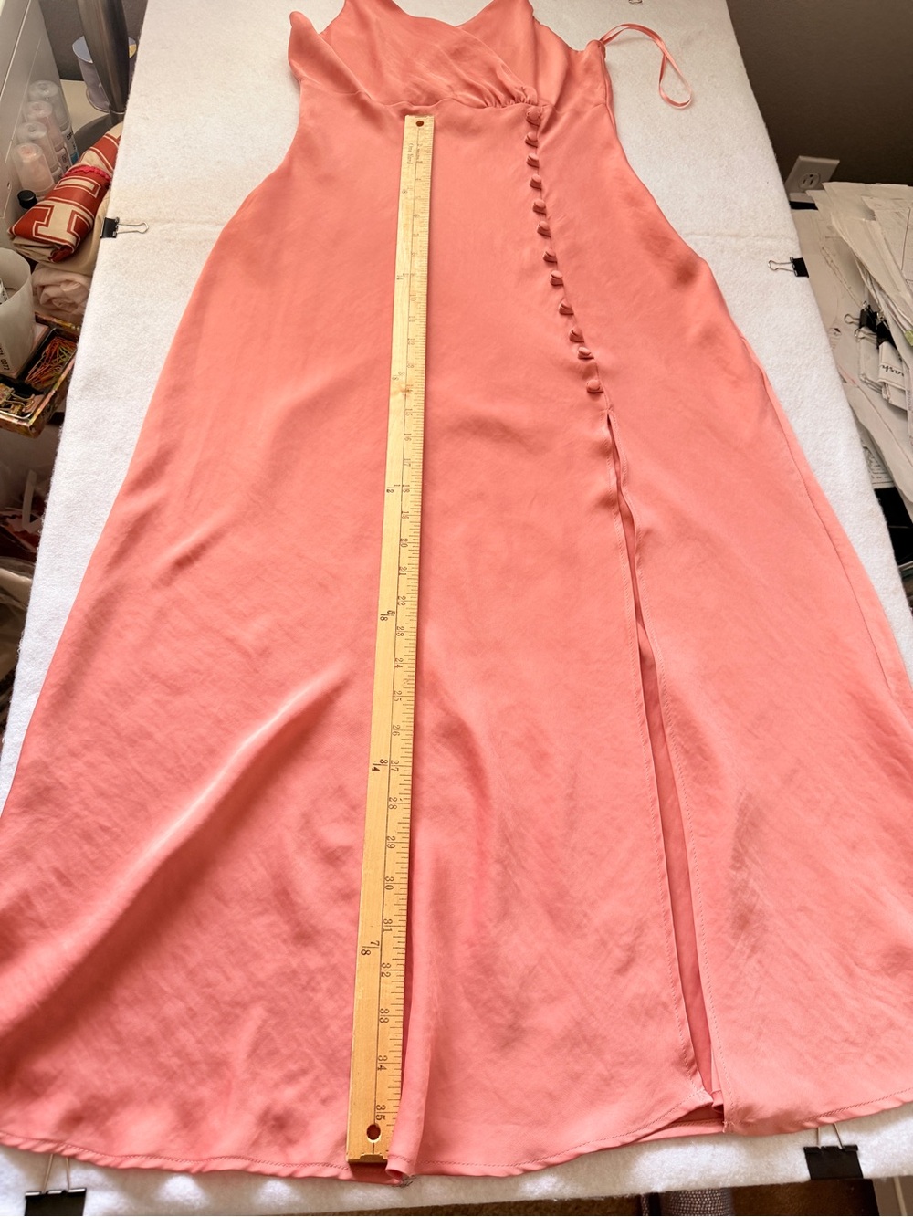 Zara NWT Rose Satin Wrap-Front Maxi Slip Dress Size Medium - Picture 9 of 14